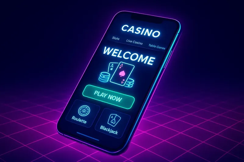 Premium Casino App Modern smartphone showing dark premium casino app with green accents